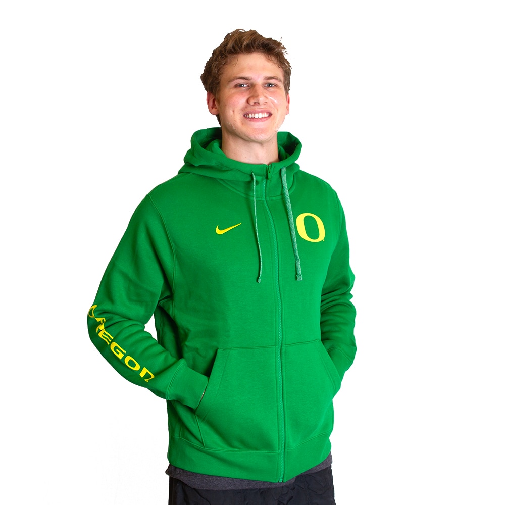 Nike green zip hoodie best sale